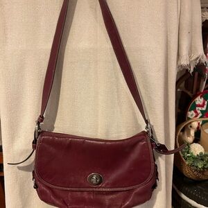 Coach Burgundy Leather Shoulder Bag